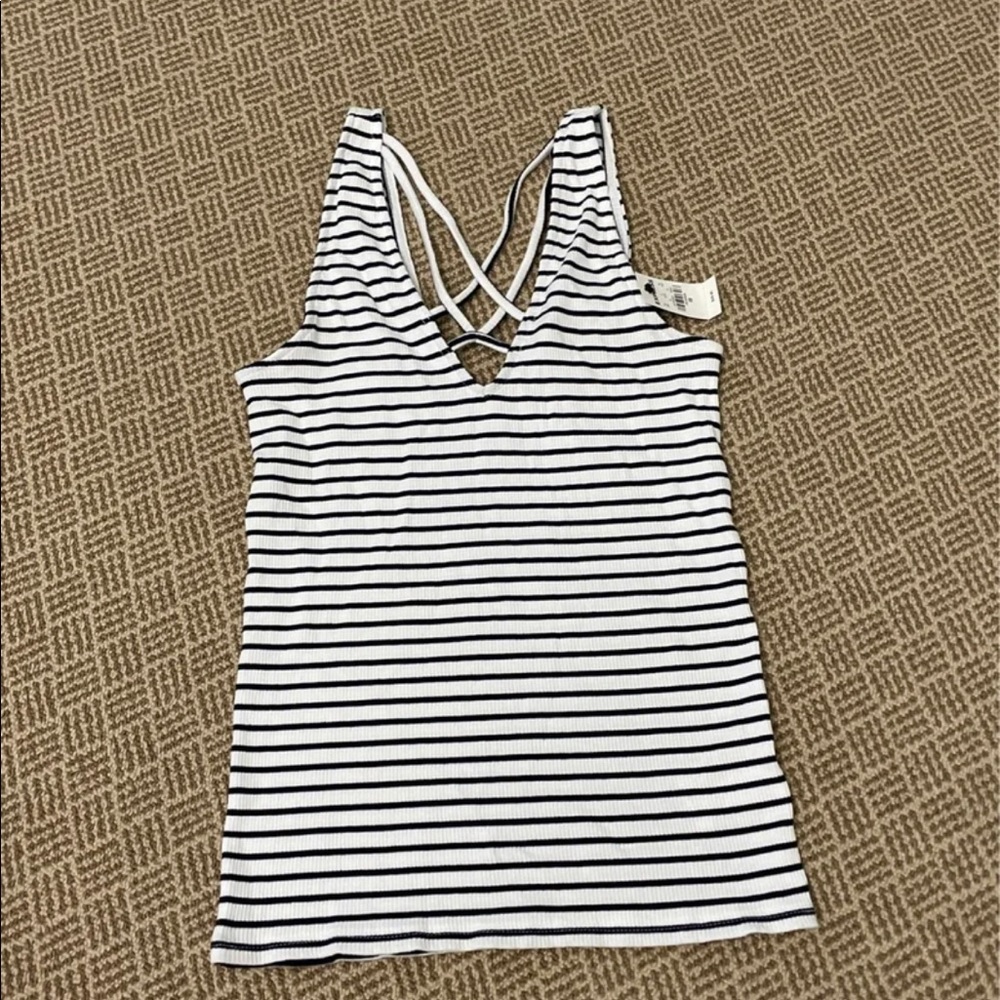 navy striped tank top